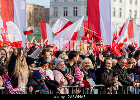 Wroclaw, Polen. 11 Nov, 2019. 11. November 2019 Polen Wroclaw Parade anlässlich des Polnischen Unabhängigkeitstag in Breslau Quelle: Krzysztof Kaniewski/ZUMA Draht/Alamy leben Nachrichten Stockfoto