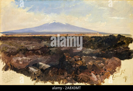 Edward Lear, Catania und den Ätna, Malerei, 1847 Stockfoto