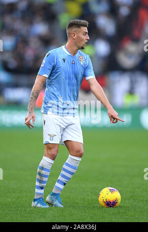 Rom, Italien. 10 Nov, 2019. Sergej Milinkovic-Savic der SS Lazio während der Serie ein Match zwischen Latium und Lecce im Stadio Olimpico, Rom, Italien Am 10. November 2019. Foto von Giuseppe Maffia. Credit: UK Sport Pics Ltd/Alamy leben Nachrichten Stockfoto