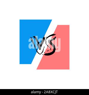 VS Bildschirm. Gegenüber Zeichen auf geteilten Hintergrund. Dekorative Schlacht Abdeckung mit Schriftzug. Vector Illustration. Stock Vektor