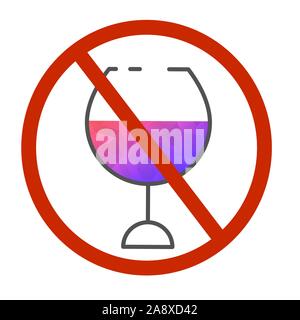Stop Alkohol Schild Symbol. Symbol beschränken. Vector Illustration. Stock Vektor