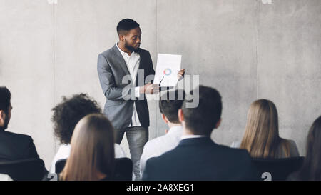 Financial Manager, Präsentation, Grafik, freier Speicherplatz Stockfoto