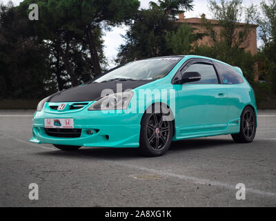 MONTMELO, Spanien - September 29, 2019: 2000 Honda Civic Type R EP3 Hatchback (7. Generation, EU/ES/EP/EM) Stockfoto