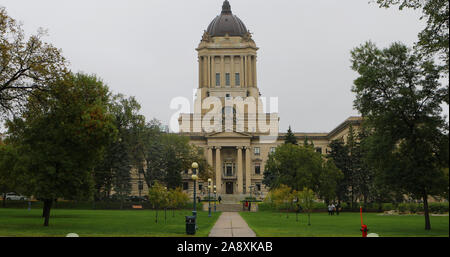 Die Vorderseite des Gebäudes in Winnipeg Manitoba Gesetzgebung Stockfoto