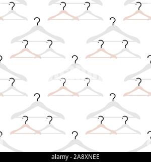 Vektor nahtlose Muster mit Kleiderbügeln. Reinigungs- und Wäscheservice. Schwarzer Freitag, big Sale, Discount. Organisation der Lagerung in einem wardrob Stock Vektor