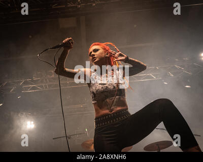 Mailand, Italien. 6. November 2019. Die moldauischen Nu Metal nu Metalcore-band infizierten Regen führt bei Live-musik-CLUB. Brambilla Simone Live News Fotograf Stockfoto