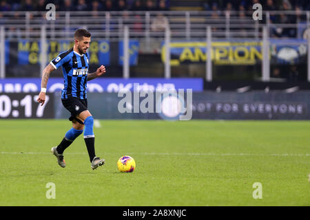 Mailand, Italien. 09. Novembre 2019. Italienische Serie A FC Internazionale vs Hellas Verona FC. Cristiano Biraghi des FC Internazionale. Stockfoto