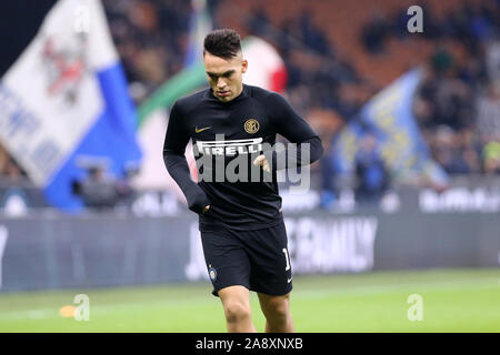 Mailand, Italien. 09. Novembre 2019. Italienische Serie A FC Internazionale vs Hellas Verona FC. Lautaro Martinez von FC Internazionale. Stockfoto