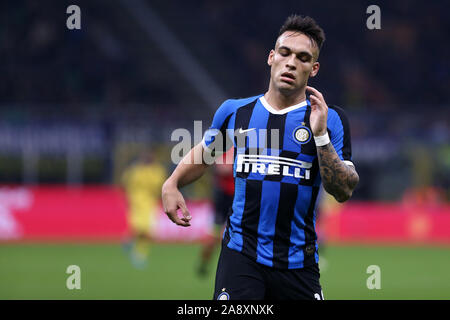 Mailand, Italien. 09. Novembre 2019. Italienische Serie A FC Internazionale vs Hellas Verona FC. Lautaro Martinez von FC Internazionale. Stockfoto