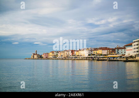 Alte Küstenort Piran, Slowenien. Stockfoto