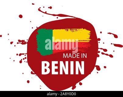 Benin Fahne, Vector Illustration auf weißem Hintergrund Stock Vektor