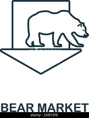 Baissemarkt Symbol Umrisse Stil. Dünne Linie kreative Baissemarkt Symbol für Logo, Grafik Design und mehr Stock Vektor