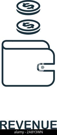 Einnahmen Symbol Umrisse Stil. Dünne Linie kreative Einnahmen Symbol für Logo, Grafik Design und mehr Stock Vektor