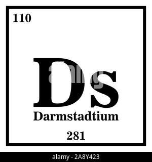 Darmstadtium Periodensystem der Elemente Vektor-illustration eps 10. Stock Vektor