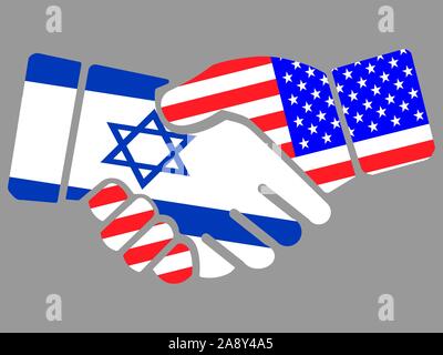 Handshake mit Israel und USA Flaggen Vektor-illustration eps 10. Stock Vektor