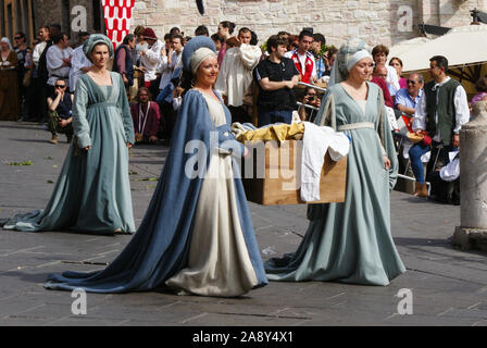 Calendimaggio 2009 - Mittelalterliches Fest in Assisi, Italien, Europa Stockfoto