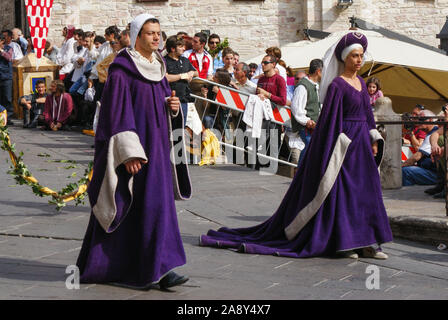 Calendimaggio 2009 - Mittelalterliches Fest in Assisi, Italien, Europa Stockfoto