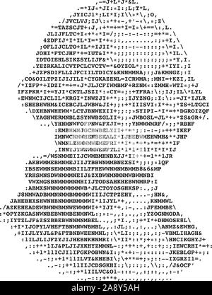 George Washington stilisierte Portrait ASCII-Kunst ursprüngliche Version. Digitale Code. Vector Illustration. Stock Vektor