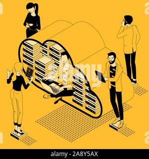 Isometrische Konzept für Cloud Service Stock Vektor