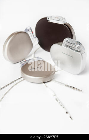 Nahaufnahme eines ICD implantierbarer Cardioverter/Defibrillator Stockfoto