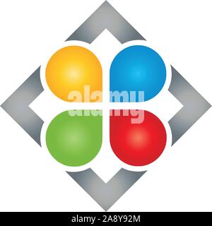 Rechteck, Kreis, Maler, Drucker, Logo, Symbol Stock Vektor