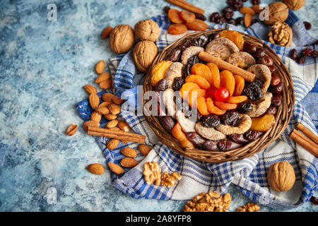 Mandel, Walnuss und Cashew in einem kleinen Teller, die auf einem
