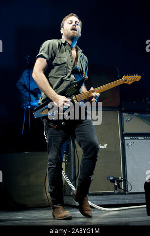 November 8, 2019 - Raleigh, North Carolina; USA - Musiker DAN AUERBACH der schwarzen Tasten führt Leben, wie Ihre 2019 Tour macht Halt am PNC-Arena in Raleigh befindet. Copyright 2019 Jason Moore. (Bild: © Jason Moore/ZUMA Draht) Stockfoto