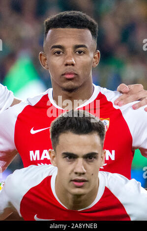 SEVILLA, 10-11-2019. Primera Division Liga. LaLiga. Estadio Benito Villamarin. Jules Koundé (FC Sevilla) während des Spiels Real Betis Sevilla FC. Stockfoto