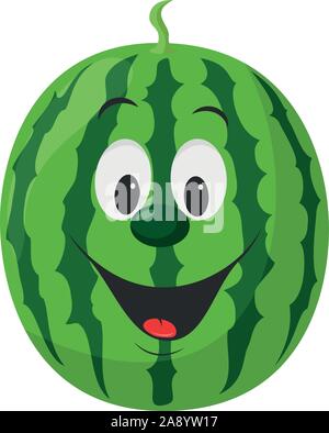 Früchte Zeichen Sammlung: Vector Illustration eines lustigen und lächelnd Wassermelone Charakter. Stock Vektor