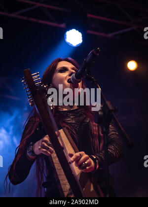 Mailand, Italien. 6. November 2019. Swiss Folk Metal Band Eluveitie führt bei Live-musik-CLUB. Brambilla Simone Live News Fotograf Stockfoto