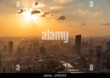 Skyline der Stadt Shanghai China Stockfoto