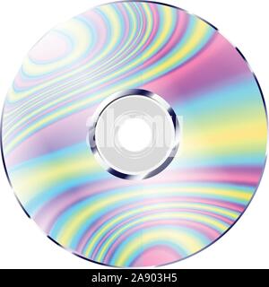 CD mit holographischen Farbe Wellen für vaporwave Poster Stock Vektor