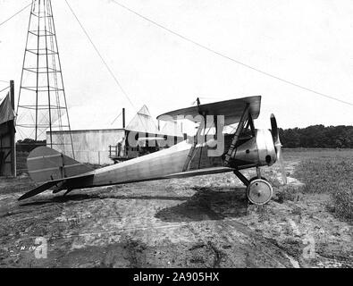 7/9/1917 - Seitenansicht von Thomas S-4 Flugzeug. Bei Aviation Experiment Station, Hampton, VA. Stockfoto