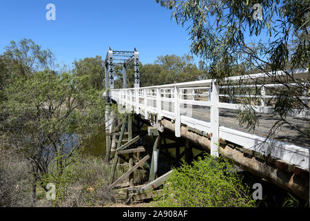 Heben Sie Span Brewarrina Brücke über den Barwon River, 1888 öffnen, Brewarrina, New South Wales, NSW, Australien Stockfoto