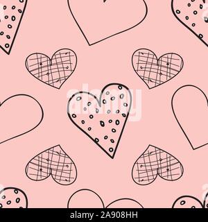 Schönen Valentinstag Herz, non Directional, Vector, nahtlose Muster Stock Vektor