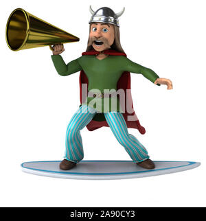 Fun 3D-gaulois Surfer Stockfoto