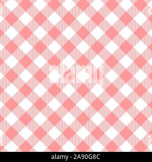 Pink Gingham nahtlose Muster. Textur von Plätzen für - plaid, Tischdecken, Kleidung, Hemden, Kleider, papier, Bettwäsche, Bettdecken, Steppdecken und anderen Tex Stock Vektor