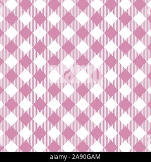Pink Gingham nahtlose Muster. Textur von Plätzen für - plaid, Tischdecken, Kleidung, Hemden, Kleider, papier, Bettwäsche, Bettdecken, Steppdecken und anderen Tex Stock Vektor