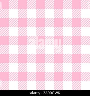Pink Gingham nahtlose Muster. Textur von Plätzen für - plaid, Tischdecken, Kleidung, Hemden, Kleider, papier, Bettwäsche, Bettdecken, Steppdecken und anderen Tex Stock Vektor