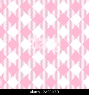 Pink Gingham nahtlose Muster. Textur von Plätzen für - plaid, Tischdecken, Kleidung, Hemden, Kleider, papier, Bettwäsche, Bettdecken, Steppdecken und anderen Tex Stock Vektor
