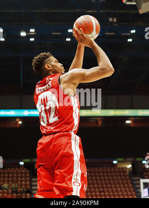 Mailand, Italien. 11 Nov, 2019. Brooks von ax Armani Milano auf shotduring AX Armani Exchange Olimpia Milano vs OriOra Pistoia, Italienische Basketball eine Serie Meisterschaft in Mailand, Italien, 11. November 2019 - LPS/Savino Paolella Credit: Savino Paolella/LPS/ZUMA Draht/Alamy leben Nachrichten Stockfoto