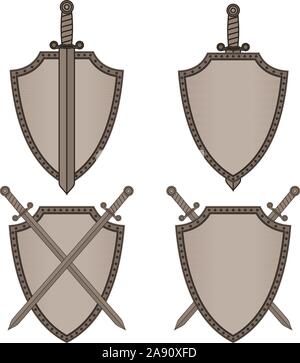 Schild und Schwert. Stock Vektor