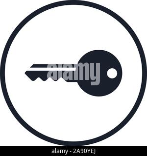 Schlüssel-Symbol auf weißem Hintergrund. Abbildung: Symbol Vektor Stock Vektor