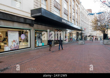 House of Fraser Kaufhaus auf einem Britischen High Street. Innenstadt von Bournemouth, Großbritannien Stockfoto