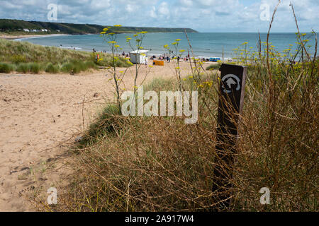 Port Eynon Beach, Gower Peninsula, City and County of Swansea, South Wales, Großbritannien Stockfoto