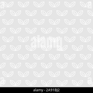 Blätter nahtlose Muster. Vektor Licht monochrom minimalen Hintergrund. Für skandinavische Tapeten, textile Design Stock Vektor