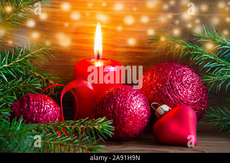 Weihnachten Dekorationen und Herz Stockfoto