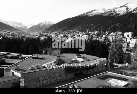Das WEF in Davos Congress-centrum, Europas höchste Stadt in den Schweizer Alpen Stockfoto