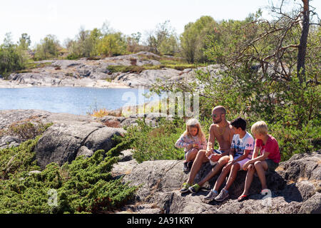 Familie am Meer Stockfoto