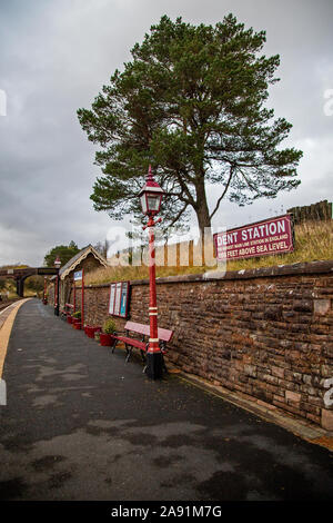 Dent Bahnhof, Cowgill, South Lakeland District von Cumbria, dem höchsten über dem Meeresspiegel in England bei 1150 Fuß Stockfoto